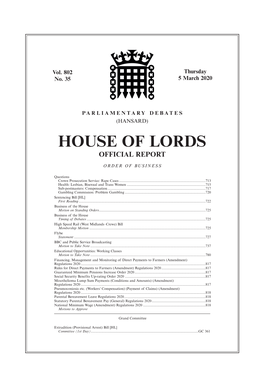 House of Lords Official Report