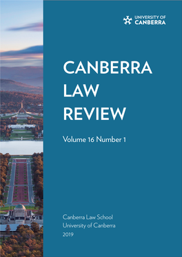 Canberra Law Review Volume 16 Issue 1