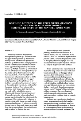 Radiotracer Study of the Sentinel Lymph Node