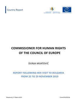 Report of the Commissioner for Human Rights of the Council Of