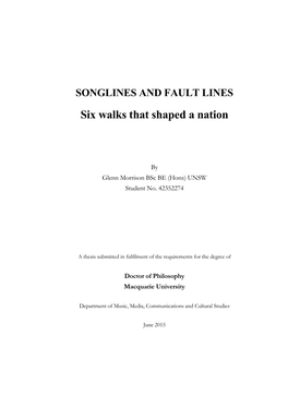 SONGLINES and FAULT LINES Six Walks That Shaped a Nation