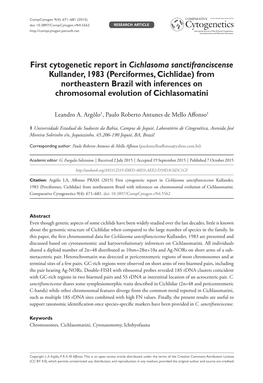 First Cytogenetic Report in Cichlasoma Sanctifranciscense Kullander, 1983