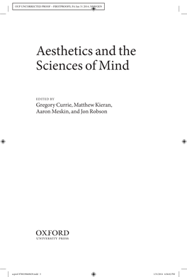 Aesthetics and the Sciences of Mind