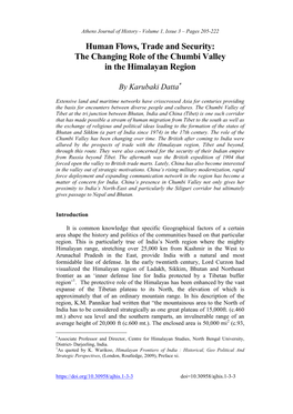 The Changing Role of the Chumbi Valley in the Himalayan Region