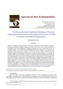 Journal of Arts & Humanities