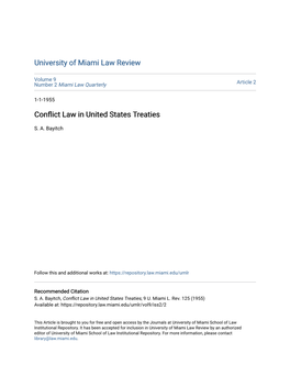 Conflict Law in United States Treaties* S