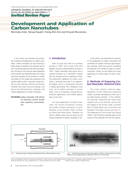 Development and Application of Carbon Nanotubes Development