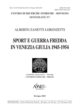 Sport E in Venez Sport E Guerra Fredda in Venezia