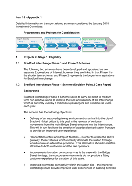 Appendix 1 Detailed Information on Transport Related Schemes