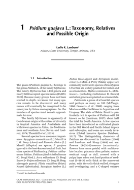 1 Psidium Guajava L.: Taxonomy, Relatives and Possible Origin