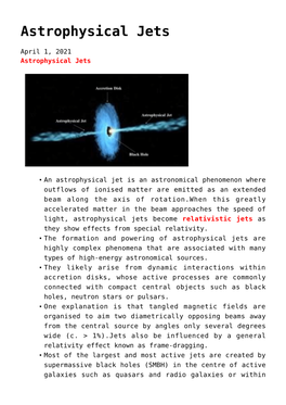 Astrophysical Jets