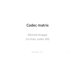 Codec Matrix