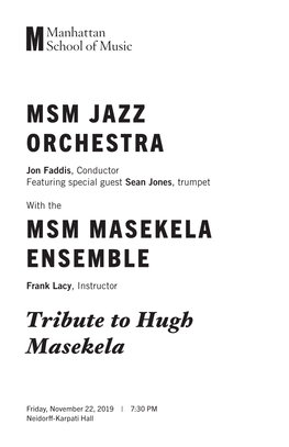 Msm Jazz Orchestra Msm Masekela Ensemble