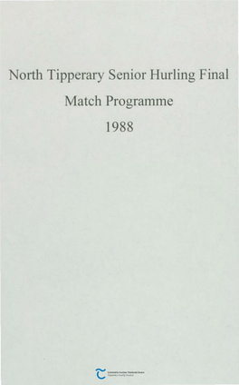 North Tipperary Senior Hurling Final 11Atch Programme 1988