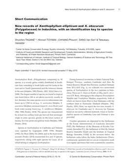 New Records of Xanthophyllum Ellipticum and X. Obscurum 15