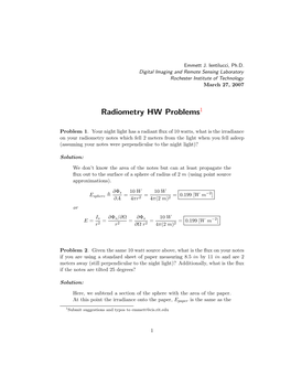 Radiometry HW Problems1