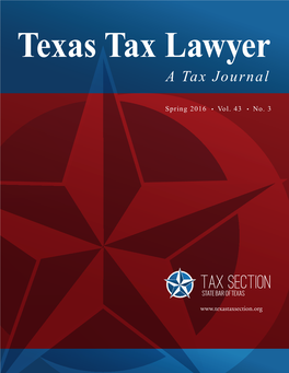 Texas Tax Lawyer a Tax Journal