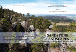 SANDSTONE LANDSCAPES. Diversity, Ecology and Conservation