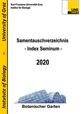 Index Seminum Seed List Catalogue De Graines