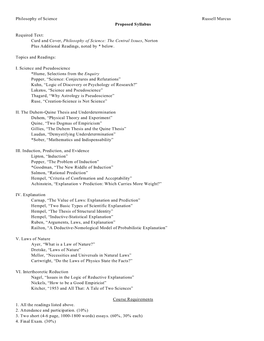 Curd and Cover, Philosophy of Science: the Central Issues, Norton Plus Additional Readings, Noted by * Below