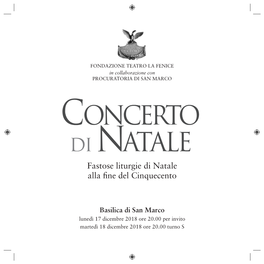 Concerto Di Natale Fastose Liturgie Di Natale Alla Fine Del Cinquecento