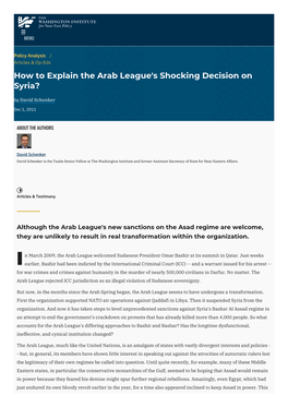 How to Explain the Arab League's Shocking Decision on Syria? | The