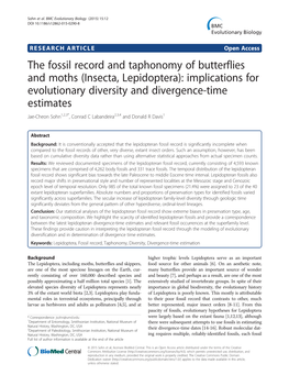 The Fossil Record and Taphonomy of Butterflies and Moths