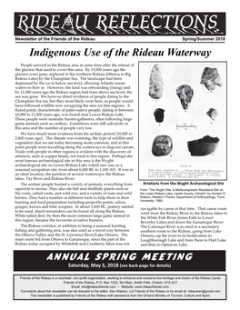 Indigenous Use of the Rideau Waterway