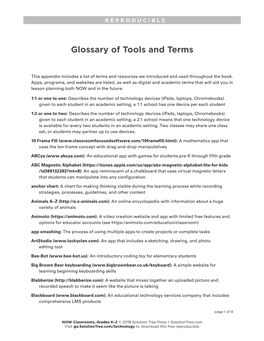 Glossary of Tools and Terms