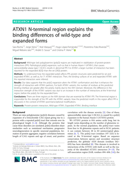 ATXN1 N-Terminal Region Explains the Binding Differences of Wild-Type And