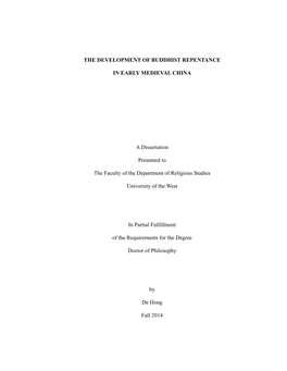 The Development of Buddhist Repentance