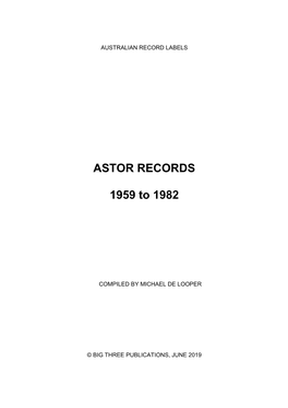 Astor Australian Albums