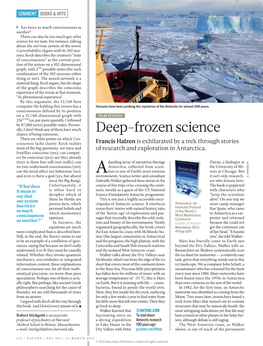 Deep-Frozen Science There Are Other Points on Which Con- Sciousness Lacks Clarity