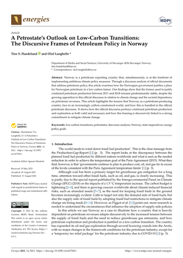 The Discursive Frames of Petroleum Policy in Norway