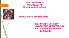 The Bohr Effect