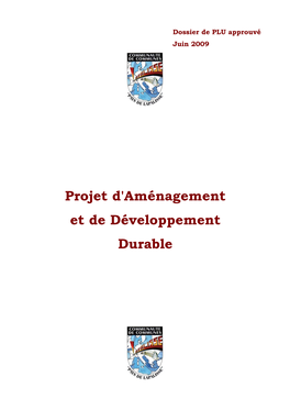 Projet D'aménagement Et De Développement Durable