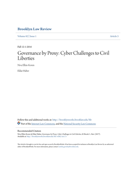 Governance by Proxy: Cyber Challenges to Civil Liberties Niva Elkin-Koren