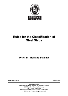 Rules for the Classification of Steel Ships