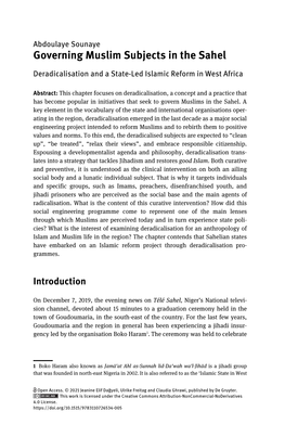 Governing Muslim Subjects in the Sahel