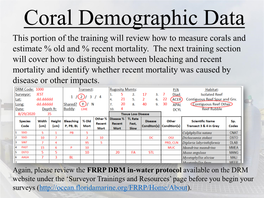 Coral Demographic Training