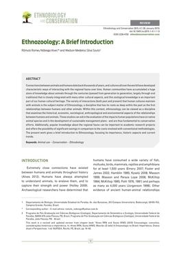 Ethnozoology: a Brief Introduction