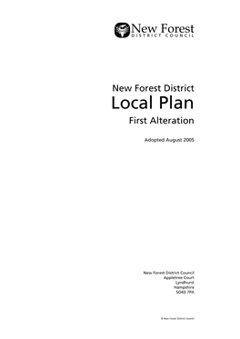 Policies of the New Forest District Local Plan First Alteration (2005)