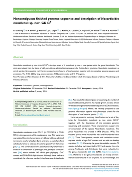 Noncontiguous Finished Genome Sequence and Description Of