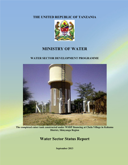 MINISTRY of WATER Water Sector Status Report