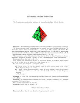 Symmetry Groups of Puzzles