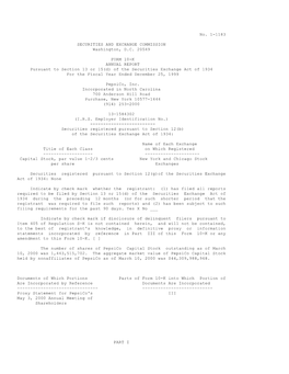 No. 1-1183 SECURITIES and EXCHANGE COMMISSION Washington, DC 20549 FORM 10-K ANNUAL REPORT Pursuant to Section 13 Or 15(D)