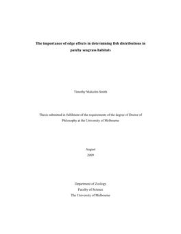 The Importance of Edge Effects in Determining Fish Distributions in Patchy Seagrass Habitats