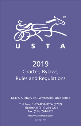 2019 Charter, Bylaws, Rules and Regulations