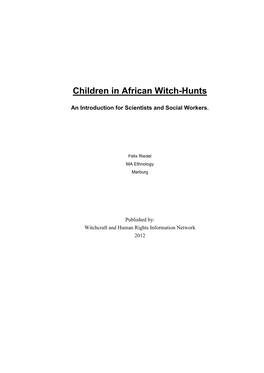 Children in African Witch-Hunts