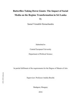 The Impact of Social Media on the Regime Transformation in Sri Lanka By